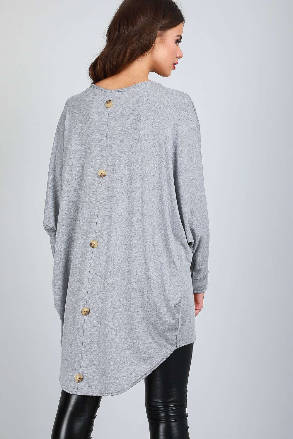 Long Sleeve Bat Wing Button Down Top - bejealous-com