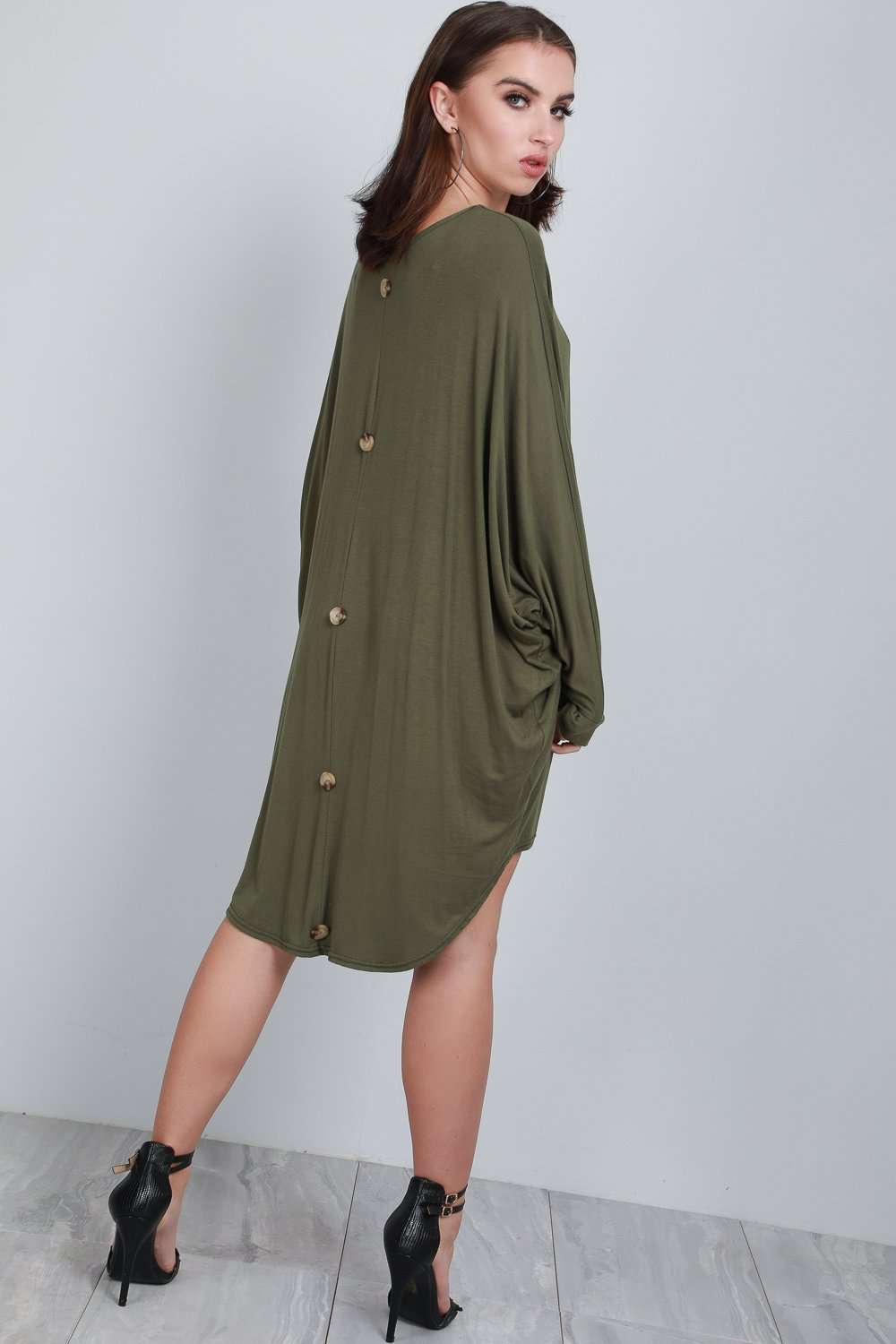 Long Sleeve Bat Wing Button Down Top - bejealous-com