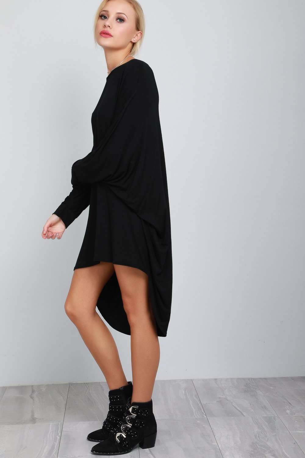 Long Sleeve Bat Wing Button Down Top - bejealous-com