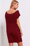 Kalis Off Shoulder Oversized Jersey Tshirt Dress - bejealous-com