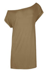 Kalis Off Shoulder Oversized Jersey Tshirt Dress - bejealous-com