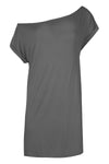 Kalis Off Shoulder Oversized Jersey Tshirt Dress - bejealous-com