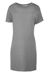 Kammie Roll Sleeve Oversized Basic Tshirt Dress - bejealous-com