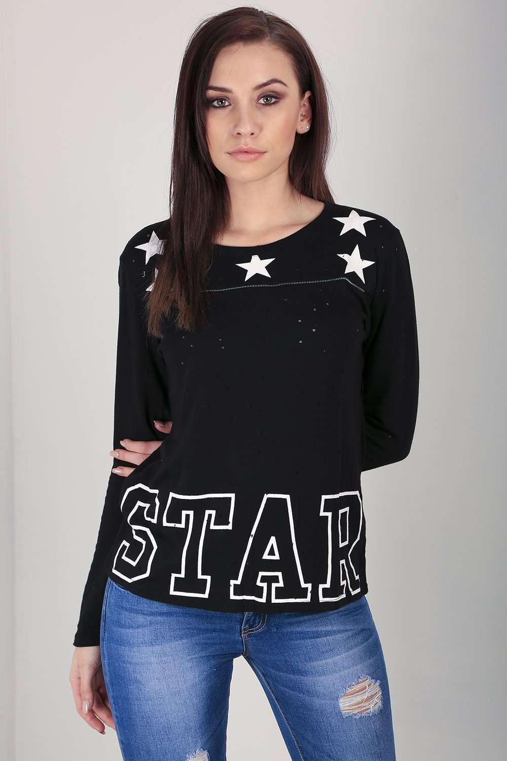 Karmen Star Print Jumper - bejealous-com