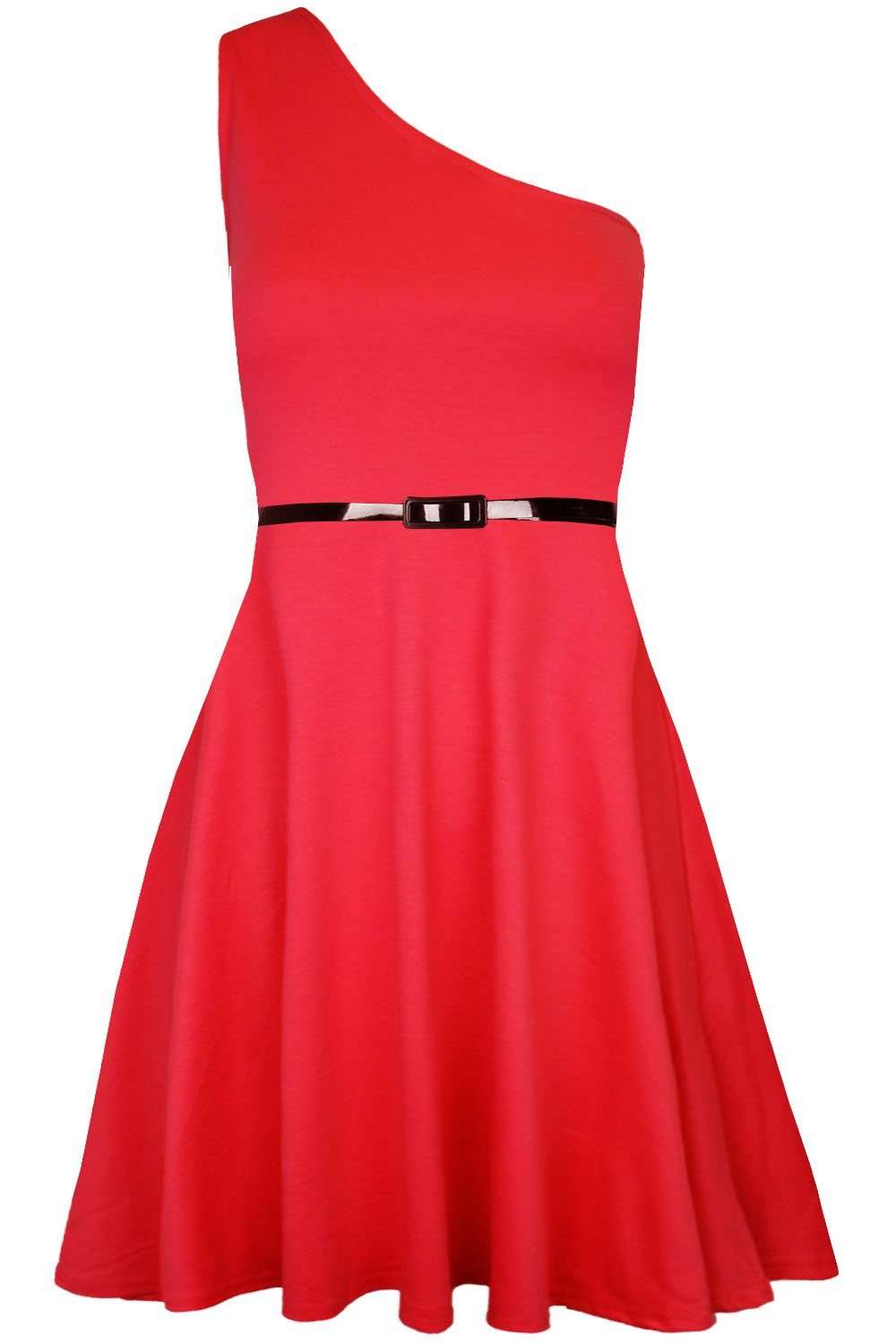 Kasie One Shoulder Mini Skater Dress - bejealous-com