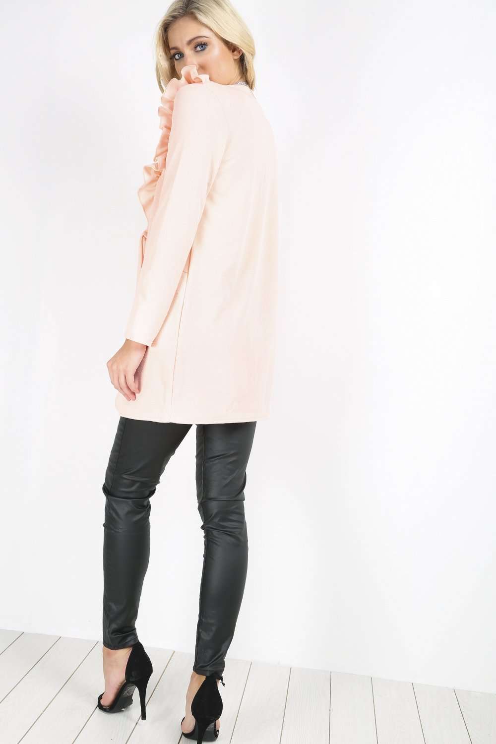 Kassandra Long Sleeve Ruffle Trim Jacket - bejealous-com