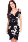 Kassie Faux Velvet Floral Wrap Mini Dress - bejealous-com