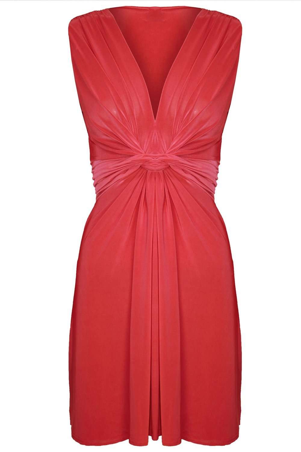 Kassie Plunge Neck Twisted Front Mini Dress - bejealous-com
