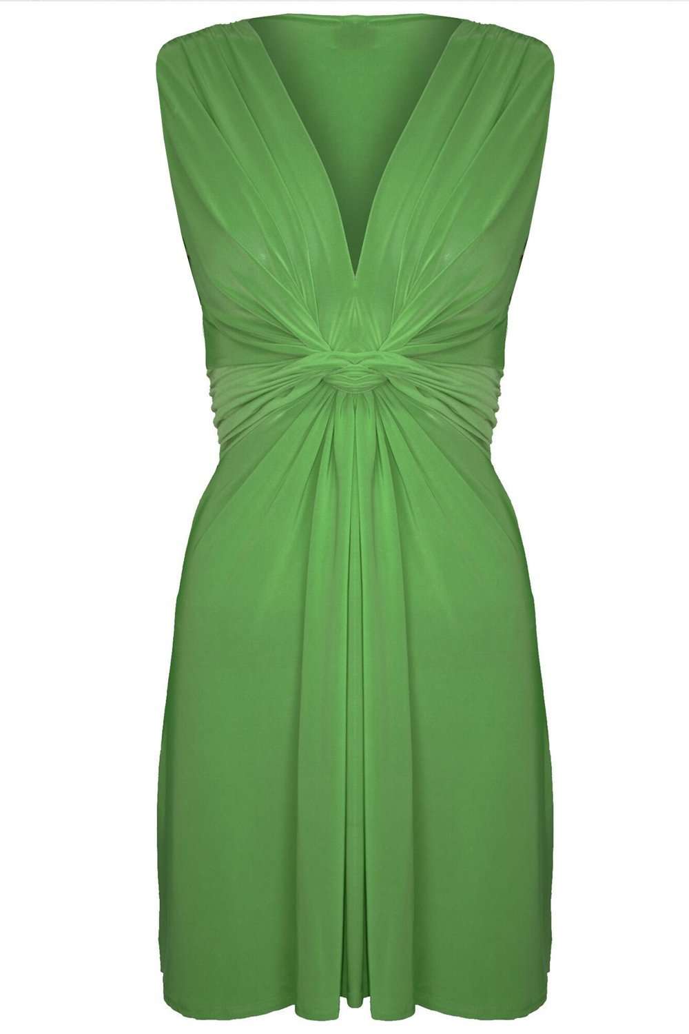 Kassie Plunge Neck Twisted Front Mini Dress - bejealous-com