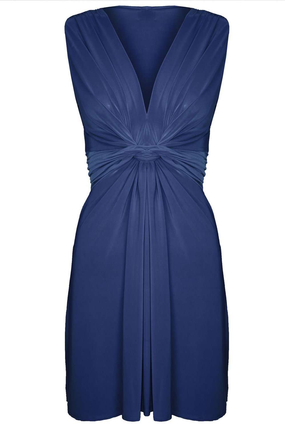 Kassie Plunge Neck Twisted Front Mini Dress - bejealous-com