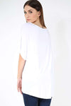 Kassie Roll Sleeve Slogan Print Tshirt - bejealous-com