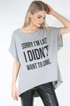 Kassie Roll Sleeve Slogan Print Tshirt - bejealous-com