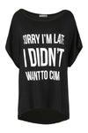 Kassie Roll Sleeve Slogan Print Tshirt - bejealous-com