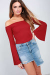 Katie Cold Shoulder Wide Sleeve Bodysuit - bejealous-com