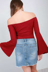 Katie Cold Shoulder Wide Sleeve Bodysuit - bejealous-com