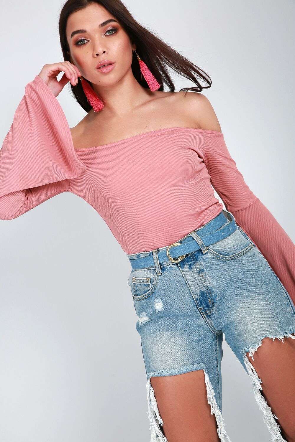 Katie Cold Shoulder Wide Sleeve Bodysuit - bejealous-com