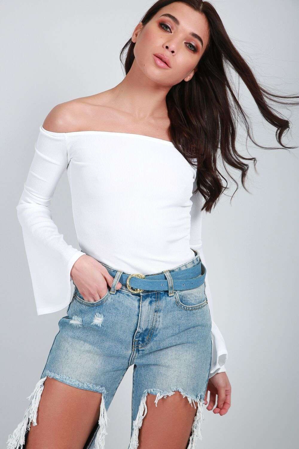 Katie Cold Shoulder Wide Sleeve Bodysuit - bejealous-com