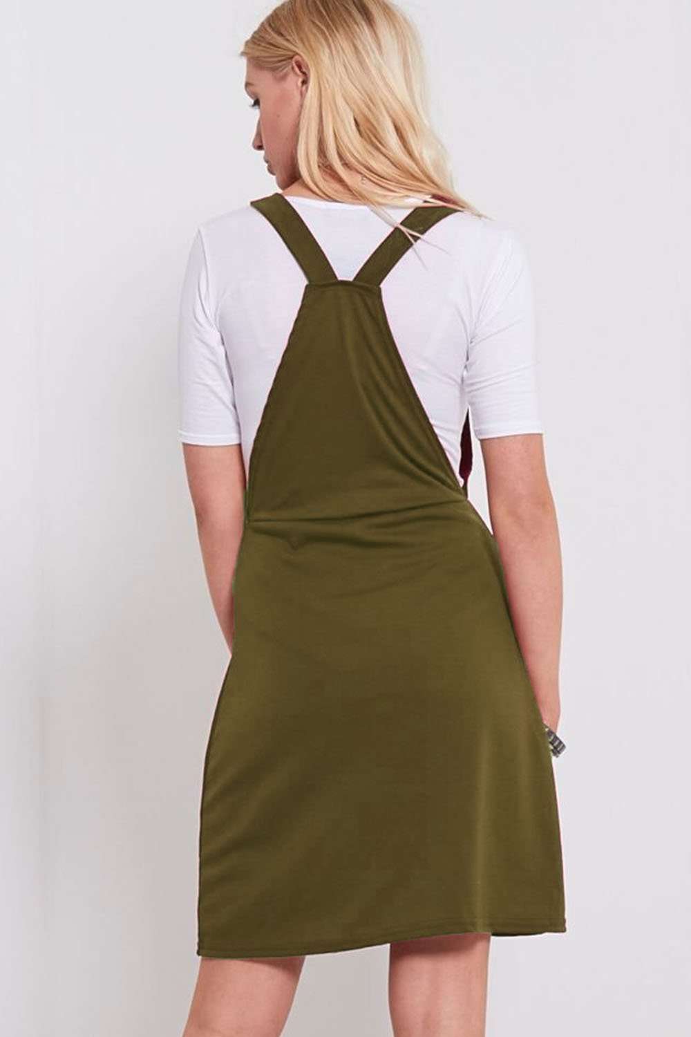 Kayley Button Front Pinafore Mini Dress - bejealous-com