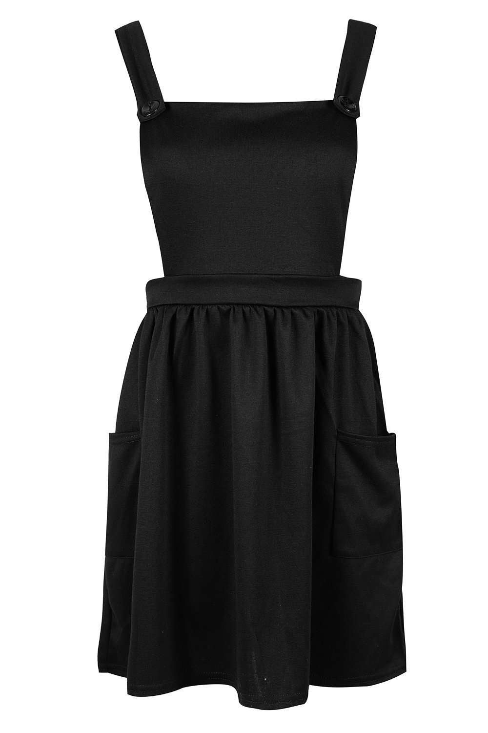 Kayley Button Front Pinafore Mini Dress - bejealous-com