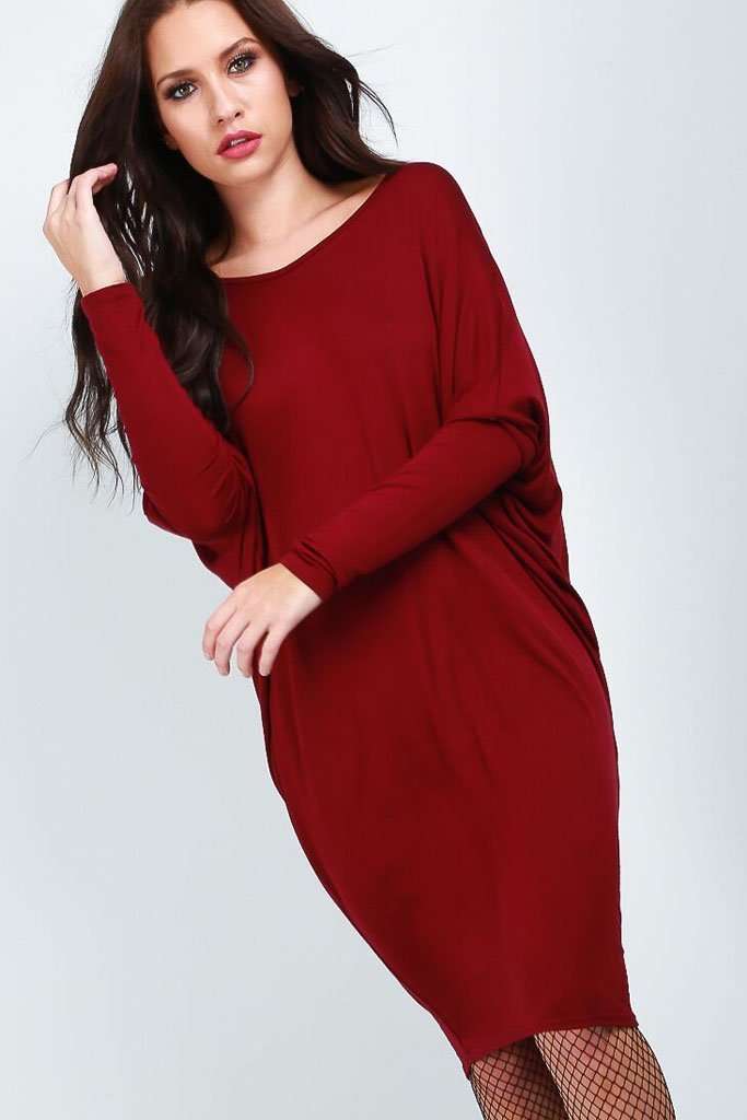 Kayley Long Sleeve Open Back Midi Dress - bejealous-com