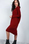 Kayley Long Sleeve Open Back Midi Dress - bejealous-com