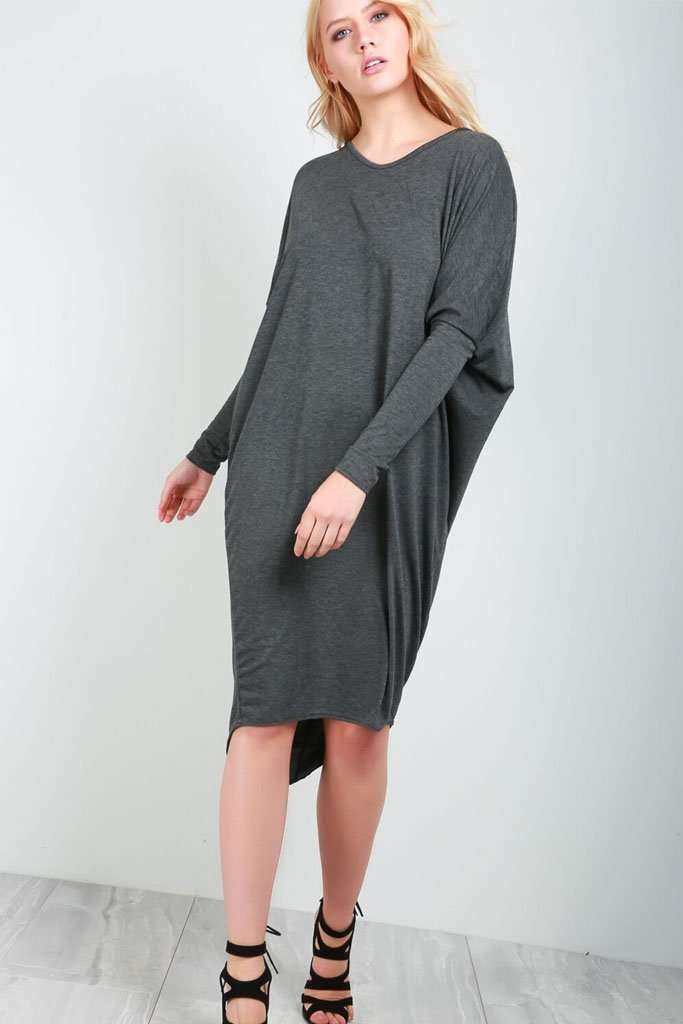 Kayley Long Sleeve Open Back Midi Dress - bejealous-com