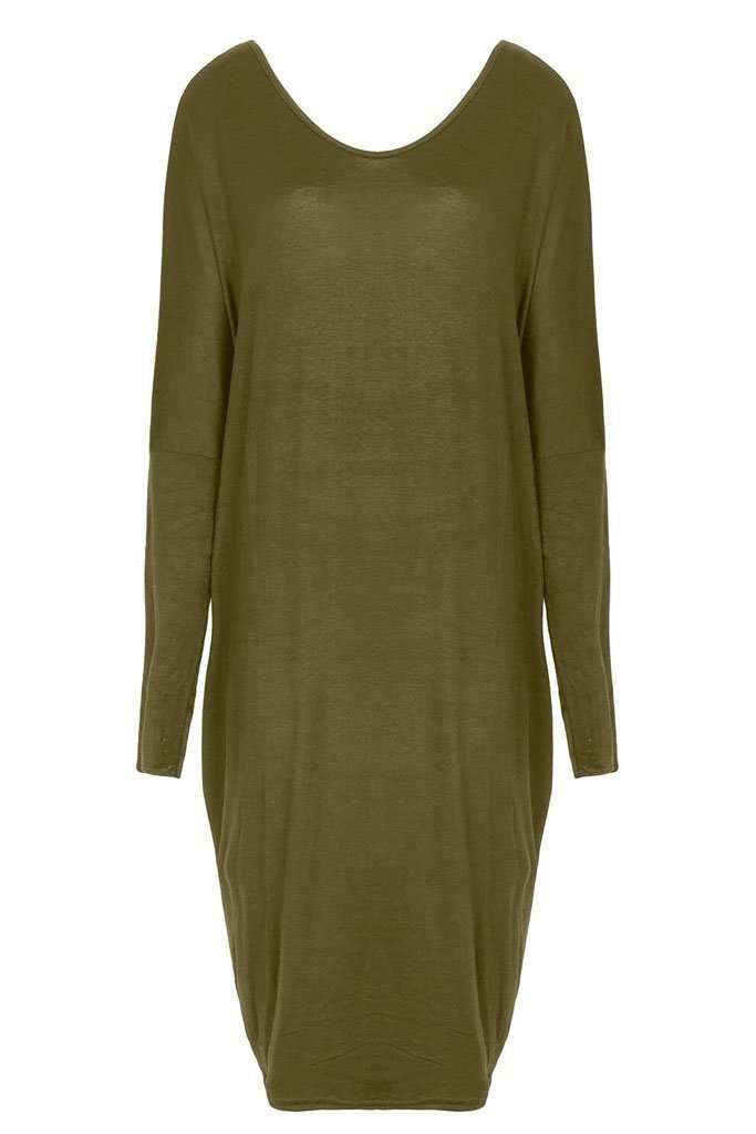 Kayley Long Sleeve Open Back Midi Dress - bejealous-com