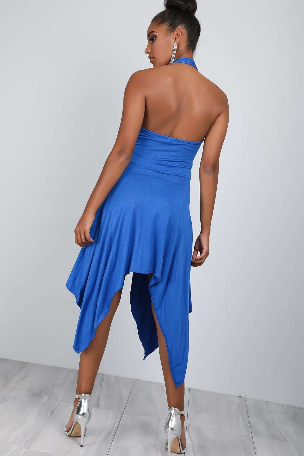 Keely Halterneck Hanky Hem Midi Dress - bejealous-com