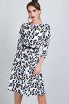 Keely Long Sleeve Leopard Print Midi Swing Dress - bejealous-com