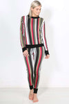 Keely Multi Colour Striped Lounge Wear Set - bejealous-com