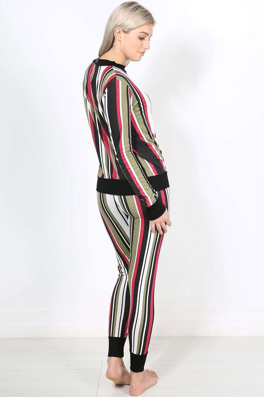 Keely Multi Colour Striped Lounge Wear Set - bejealous-com