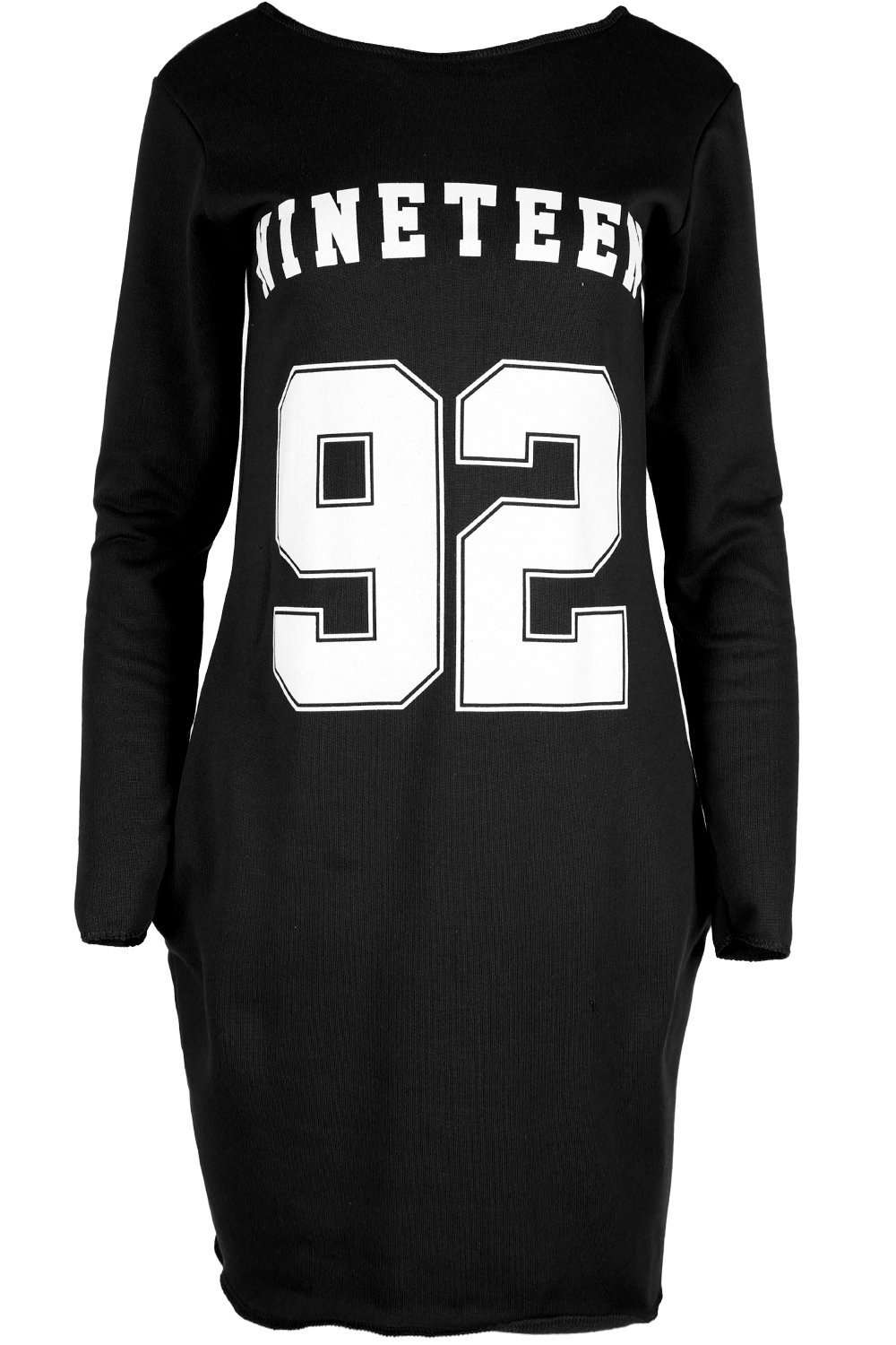 Kelsie 92 Slogan Print Sweatshirt Dress - bejealous-com