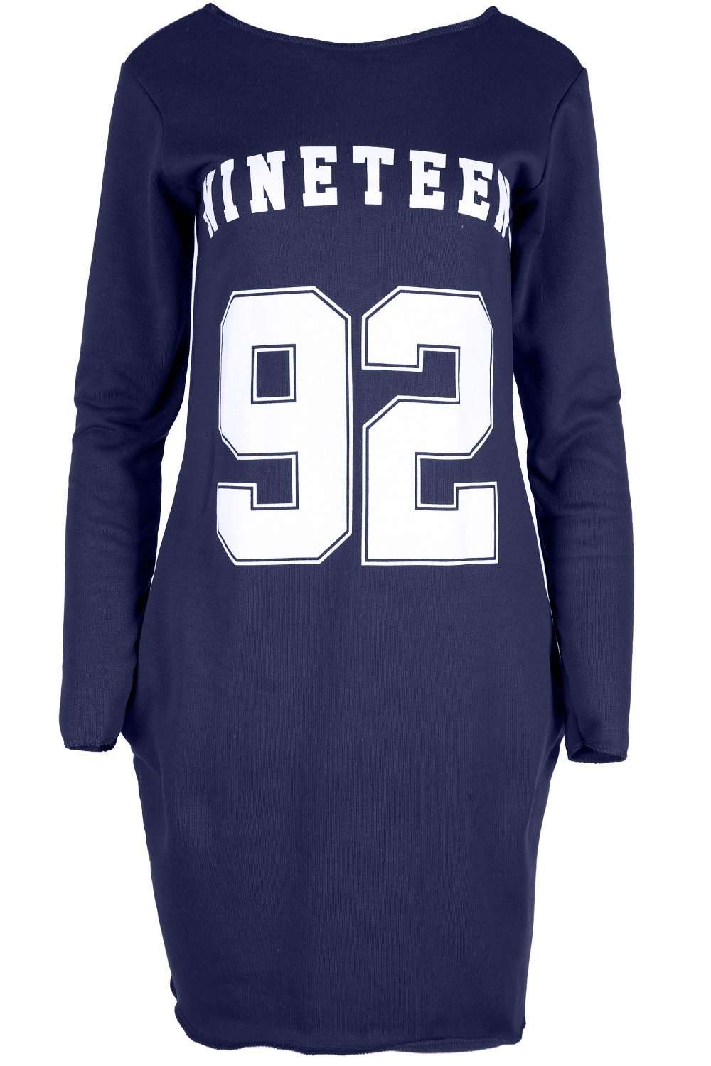 Kelsie 92 Slogan Print Sweatshirt Dress - bejealous-com