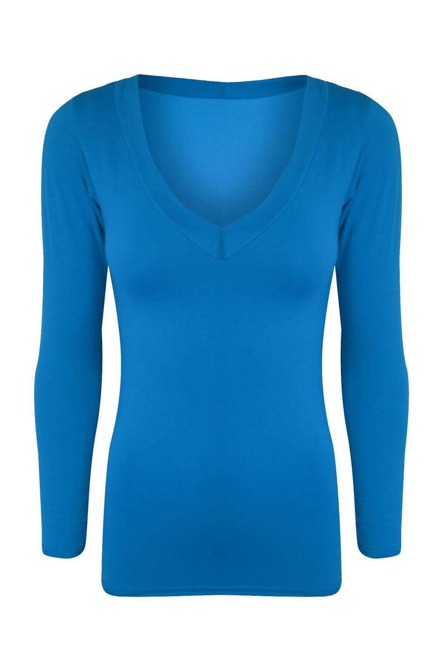 Kelsie V Neck Long Sleeve Basic Top - bejealous-com