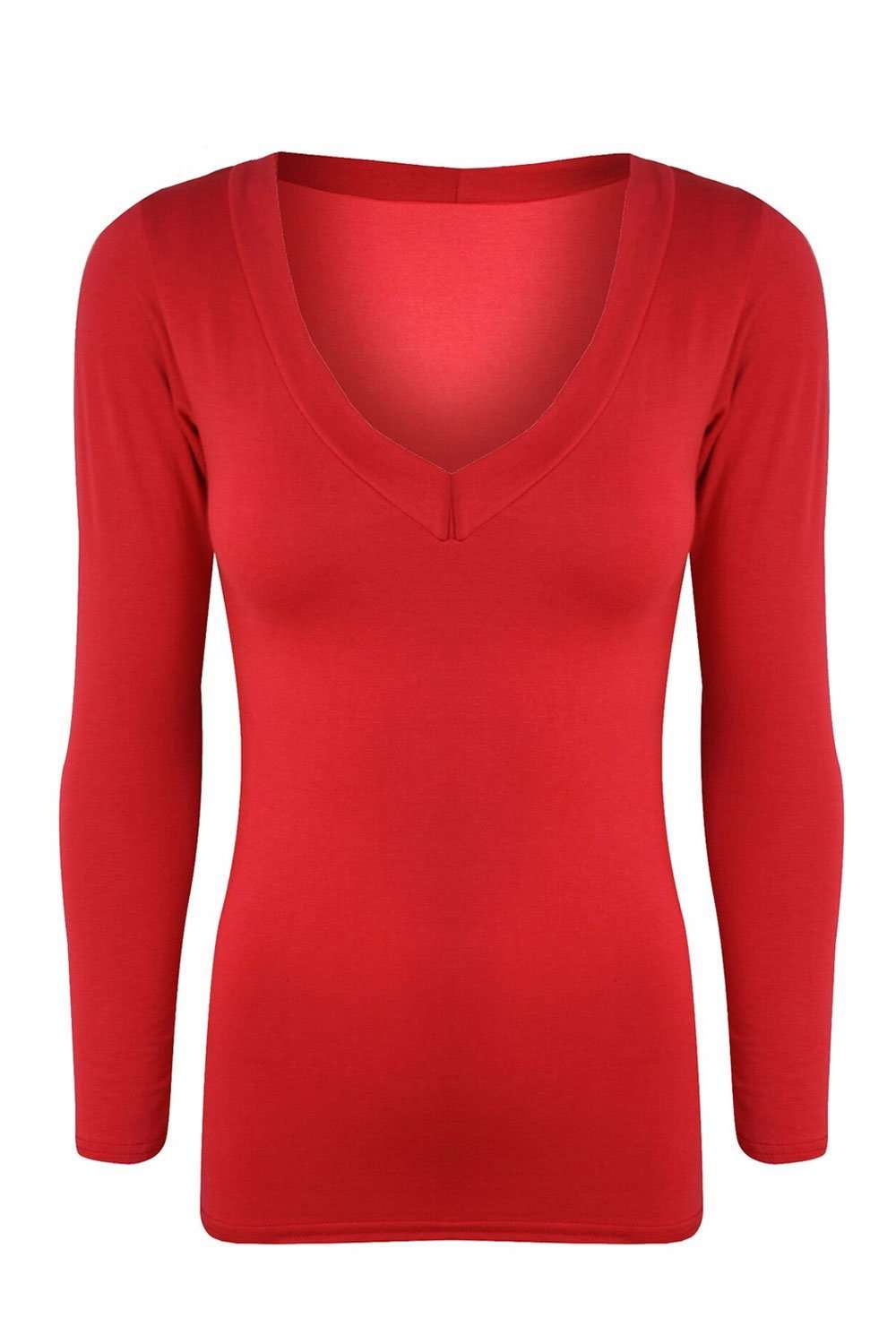 Kelsie V Neck Long Sleeve Basic Top - bejealous-com