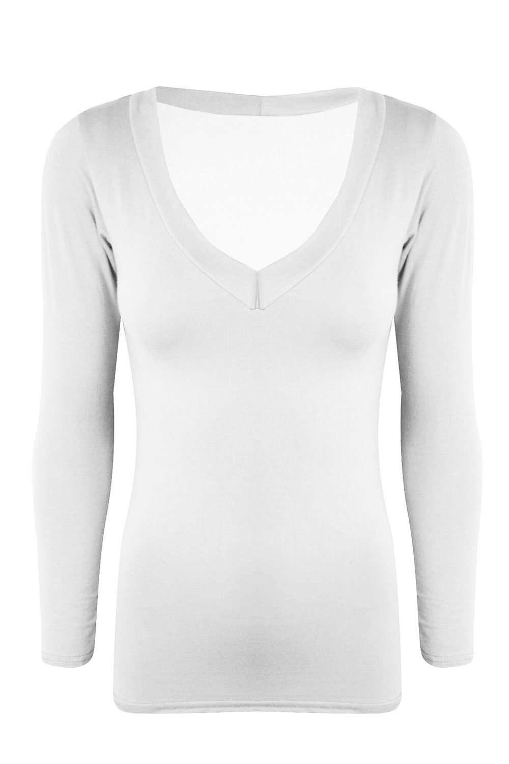 Kelsie V Neck Long Sleeve Basic Top - bejealous-com