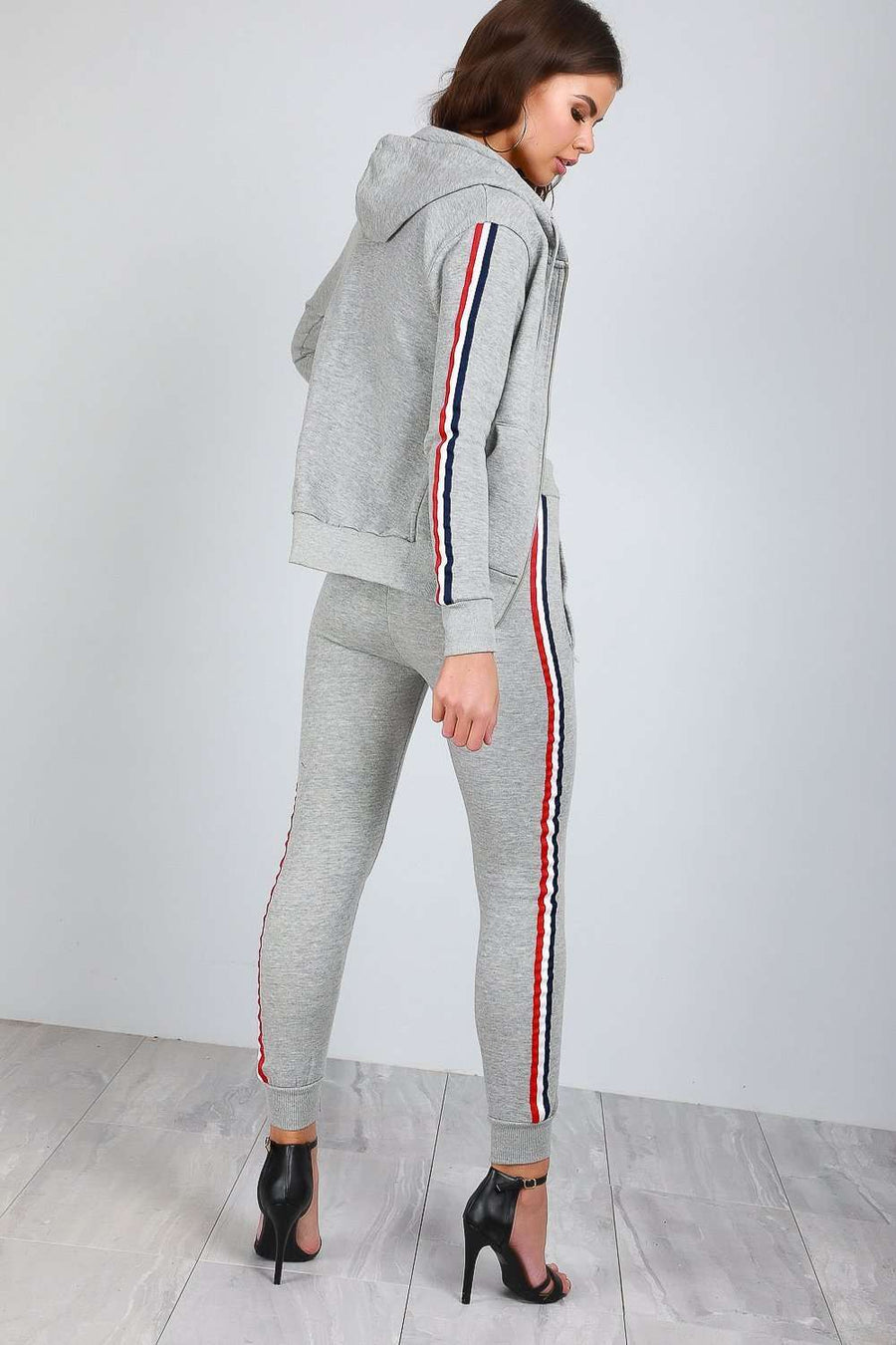 Kerry Side Stripe Fleece Line Lounge Wear Set - bejealous-com