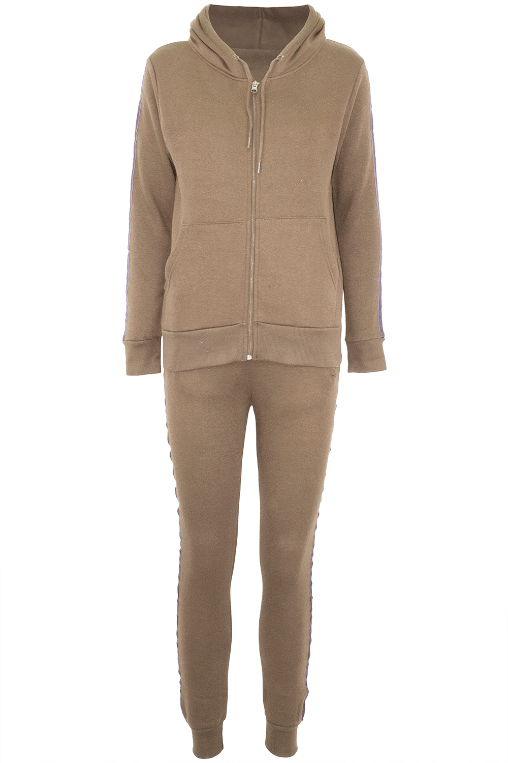 Kerry Side Stripe Fleece Line Lounge Wear Set - bejealous-com