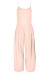 Khaki Open Back Strappy Cropped Culotte Basic Jumpsuit - bejealous-com