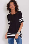 Khalid Striped Sleeve Oversized Jersey Tshirt - bejealous-com