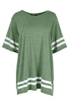 Khalid Striped Sleeve Oversized Jersey Tshirt - bejealous-com