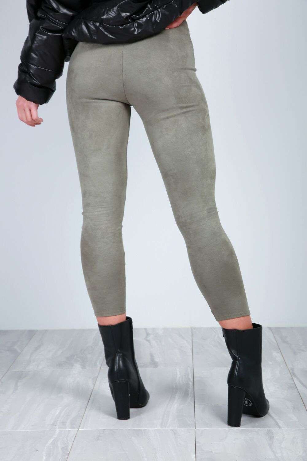 Khloe High Waist Faux Suede Cropped Leggings - bejealous-com