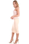 Kia Strapless Lace Peplum Bodycon Dress - bejealous-com
