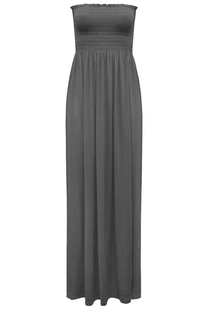 Kiana Ruched Bandeau Jersey Maxi Dress - bejealous-com