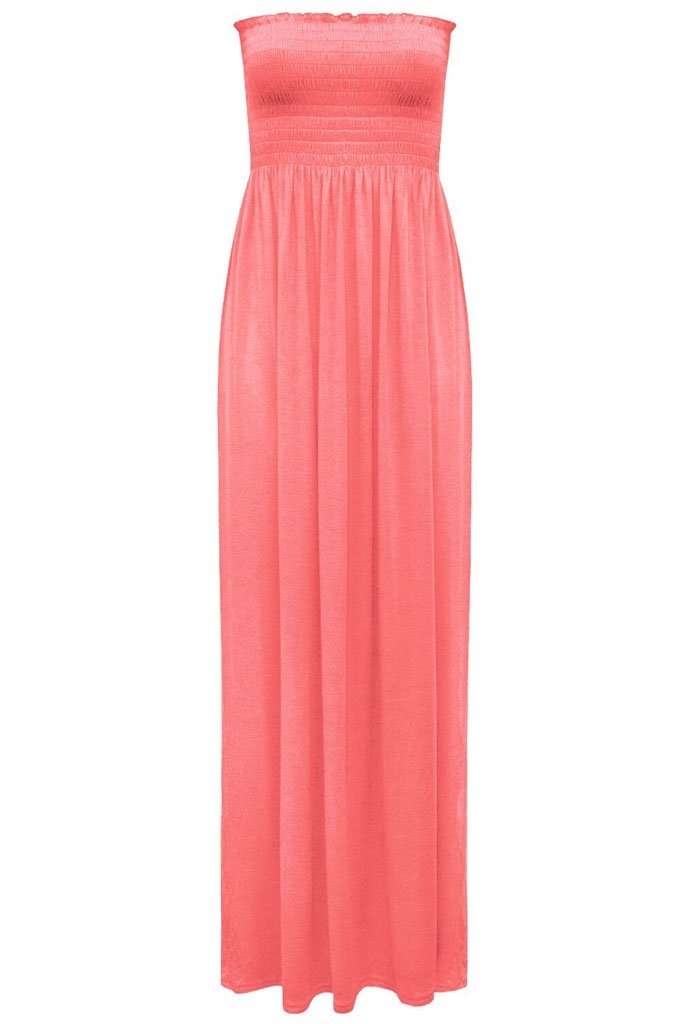 Kiana Ruched Bandeau Jersey Maxi Dress - bejealous-com