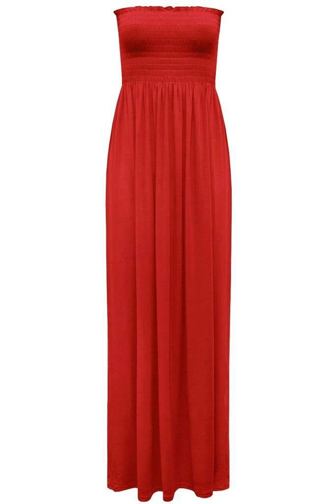 Kiana Ruched Bandeau Jersey Maxi Dress - bejealous-com