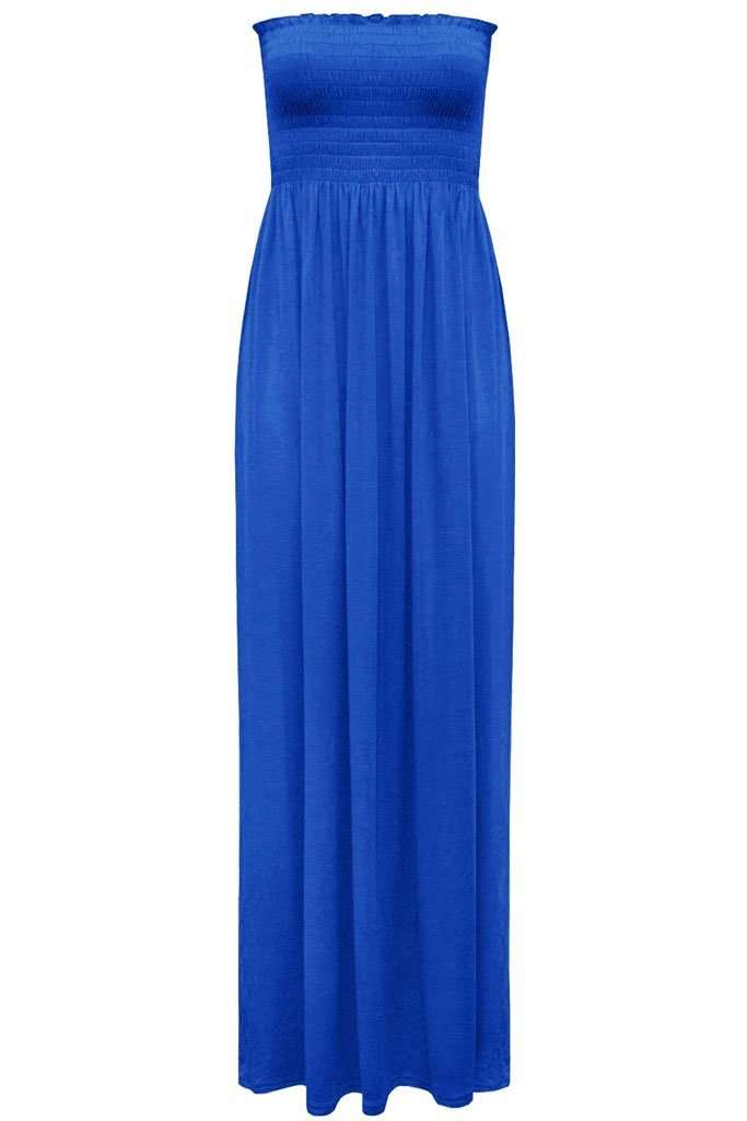 Kiana Ruched Bandeau Jersey Maxi Dress - bejealous-com