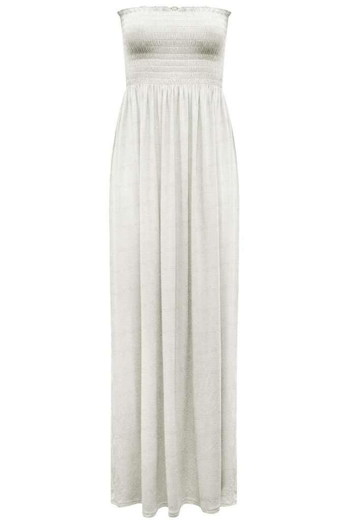 Kiana Ruched Bandeau Jersey Maxi Dress - bejealous-com