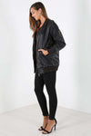 Kiera Long Sleeve Oversized Bomber Jacket - bejealous-com