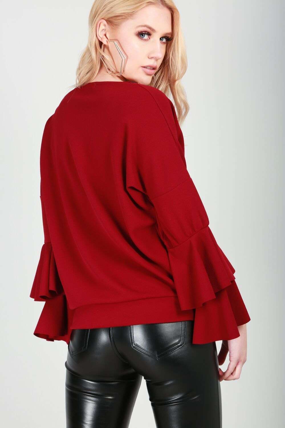 Kimmy Tiered Frill Sleeve Top - bejealous-com